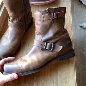 Distressed frye boots